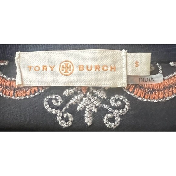 New Tory Burch Nell Embroidered Navy Dress, Size S - Picture 9 of 9
